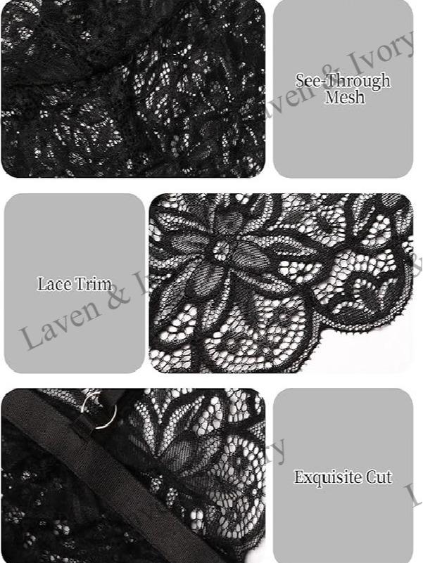 Laven & Ivory Lace Babydoll Nightwear for Women - Floral Lace