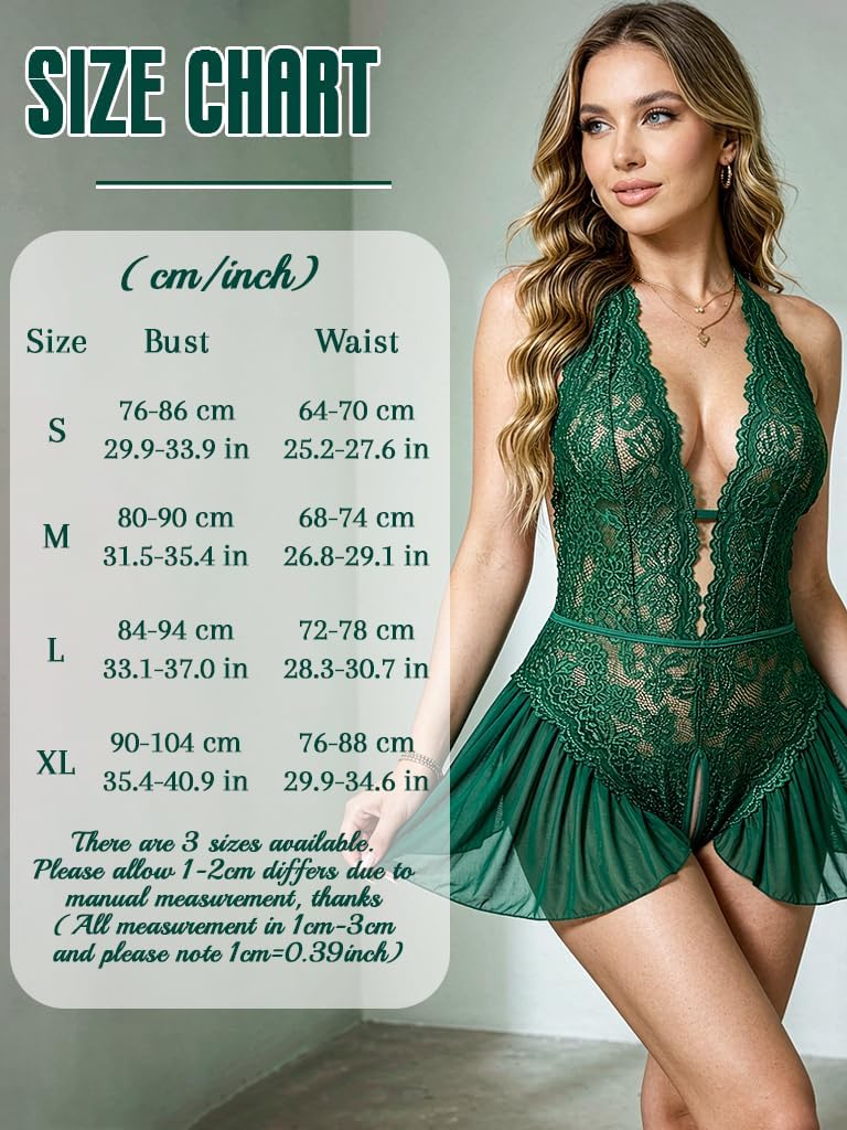 Floral Lace Teddy Bodysuit size chart