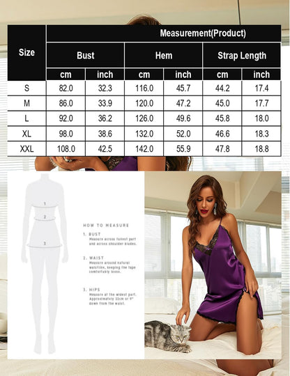 Satin Nightdress size chart