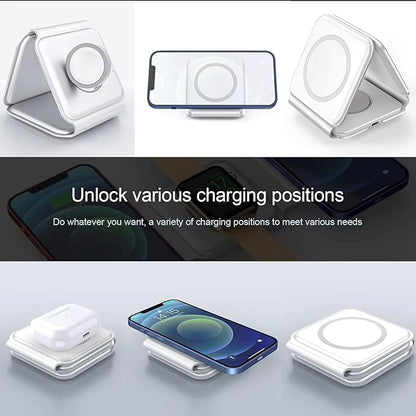 portable magsafe charger in various charging positions