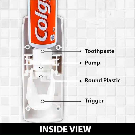 Easy-to-clean automatic toothpaste dispenser for mess-free toothpaste squeeze