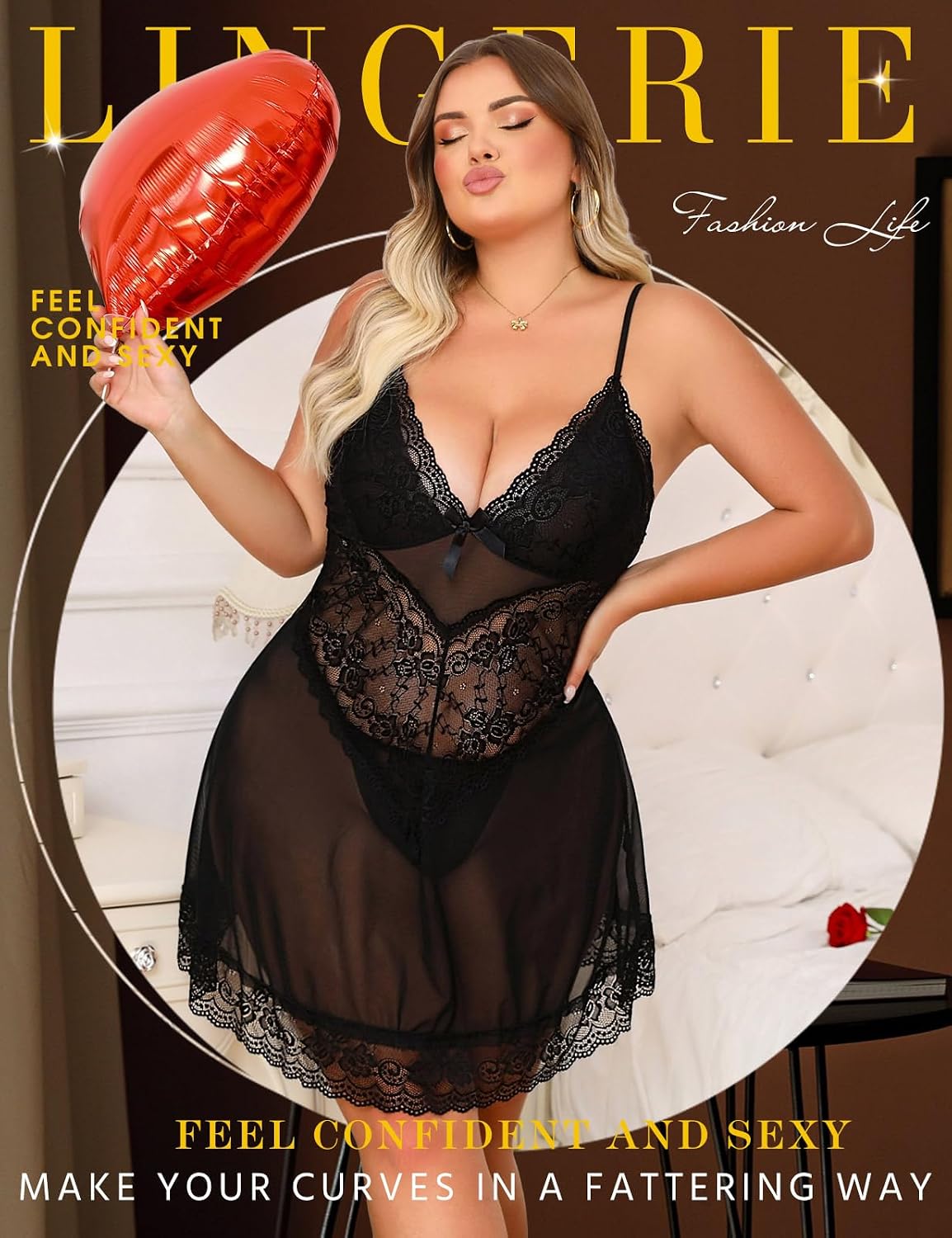 Plus Size Lace Babydoll size chart