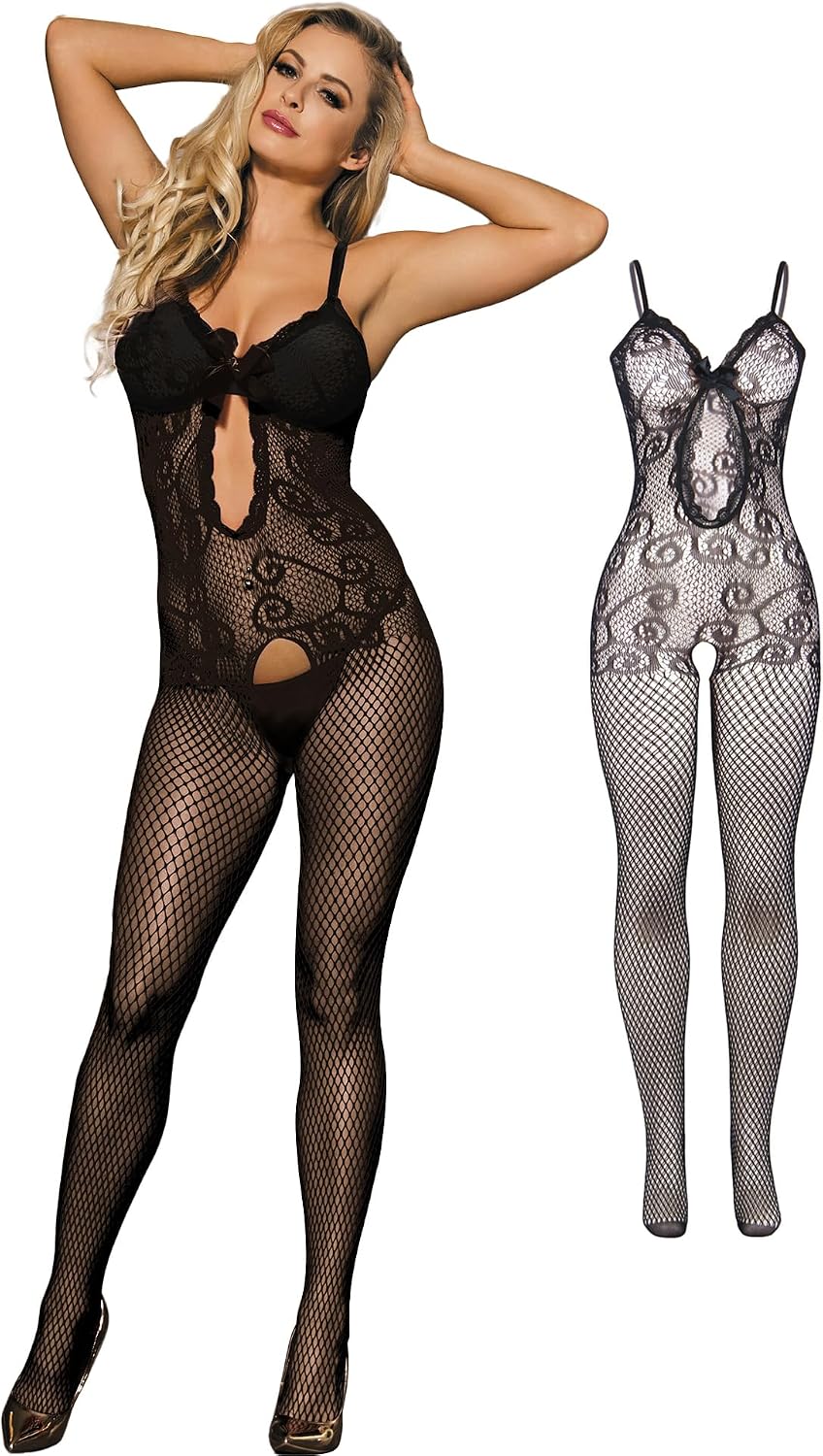 Fishnet Black Lace Bodystocking