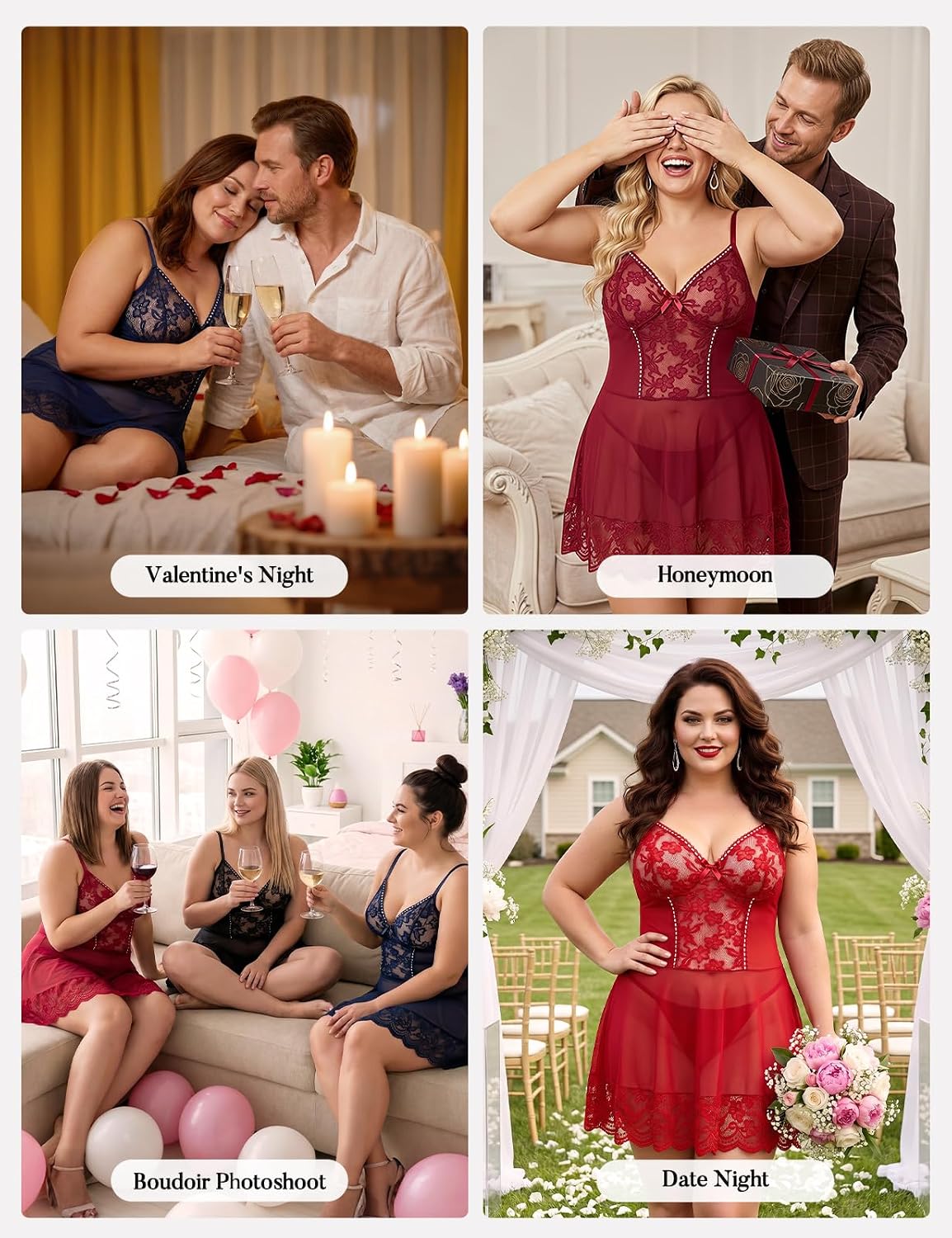 Plus Size Lace Babydoll detail