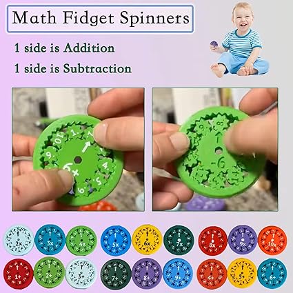 Laven & Ivory Math Fidget Spinner Set - 18 PCS Mathematics Fidget Spinner-Themed Fidget Toys for Focus, and Learning