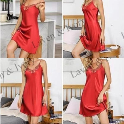 Laven & Ivory Satin Chemise Nightdress for Women