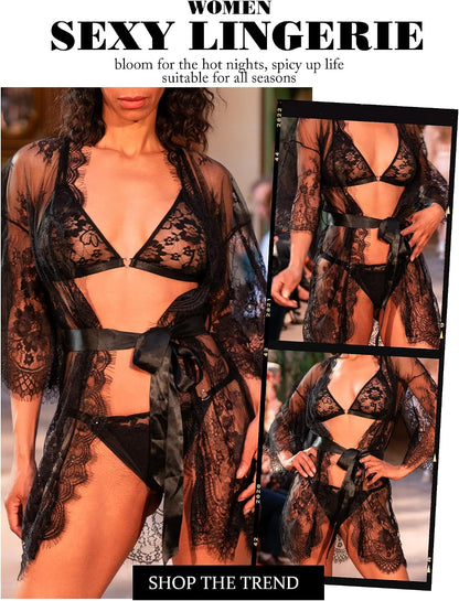 Black Lace Bra & Thong Set detail