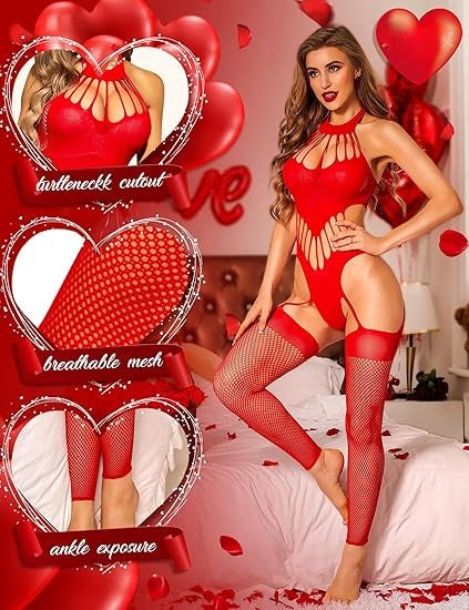 Women Fishnet Bodysuit Bodystocking Lingerie for Women Naughty Sexy Tights Outfits