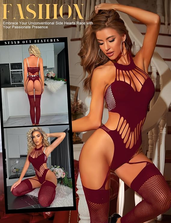 Women Fishnet Bodysuit Bodystocking Lingerie for Women Naughty Sexy Tights Outfits