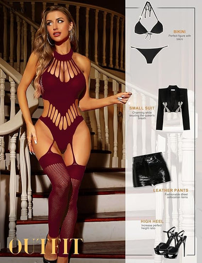 Laven & Ivory Lace Bodysuit for Women - One Piece Lingerie