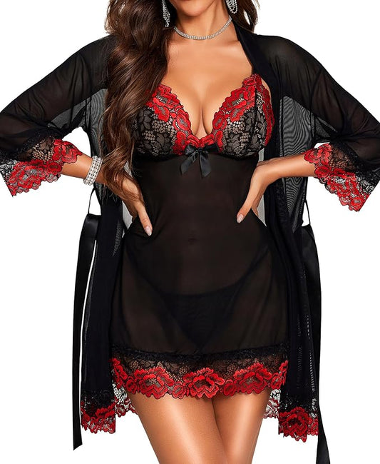 Satin Lace Babydoll Nightwear – Green | Laven & Ivory