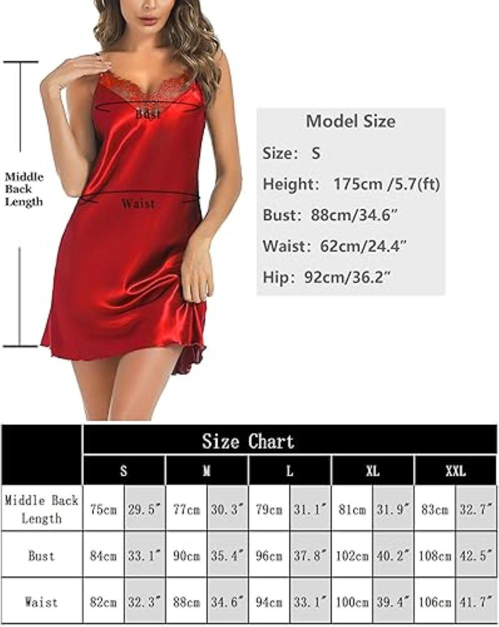 Laven & Ivory Satin Chemise Nightdress for Women