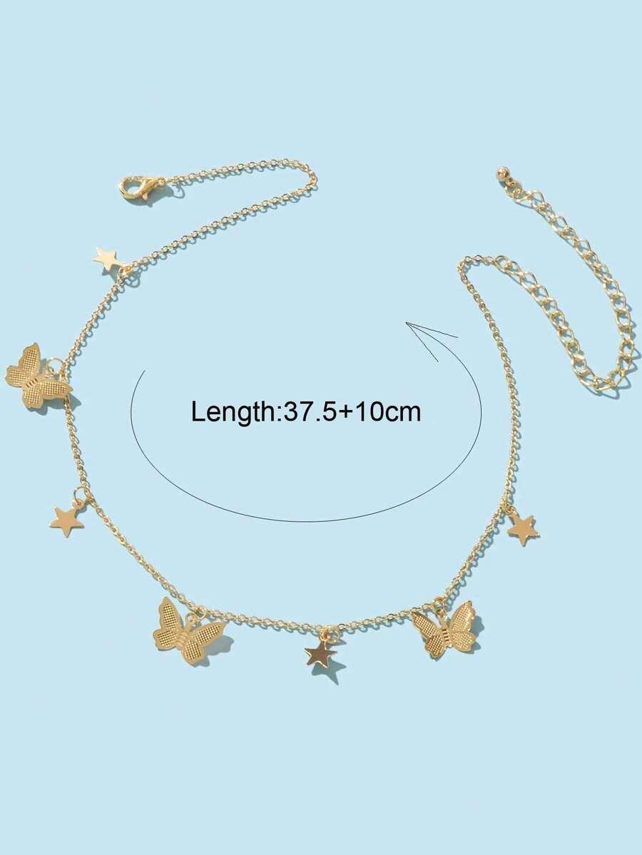 Laven & Ivor Gold-Tone Butterfly & Star Charm Necklace