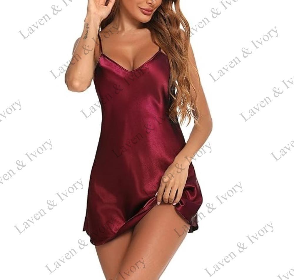 Laven & Ivory Satin Chemise Nightdress for Women