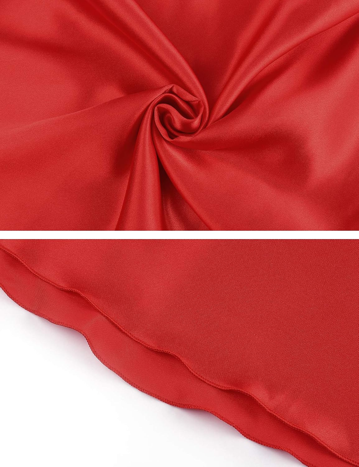 Red Satin Chemise Nightdress detail