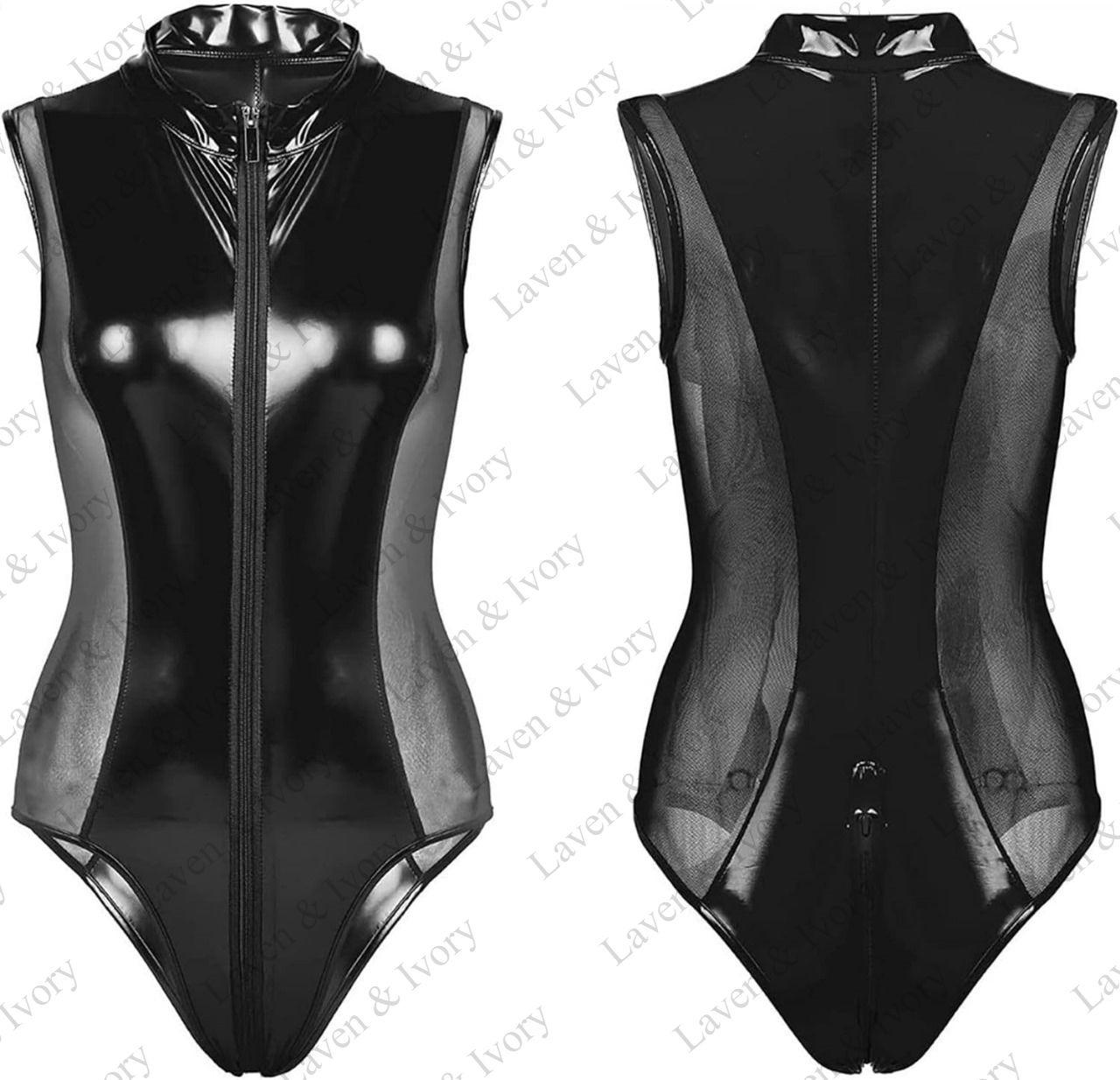 Laven & Ivory Lace Bodysuit for Women - One Piece Lingerie - Mesh Detail