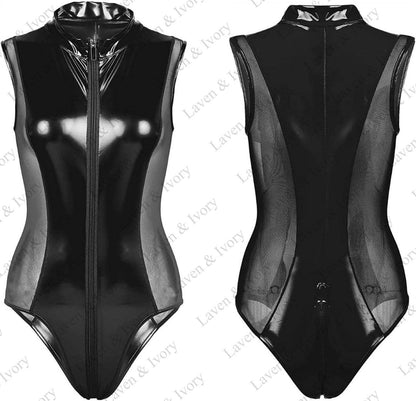 Laven & Ivory Lace Bodysuit for Women - One Piece Lingerie - Mesh Detail