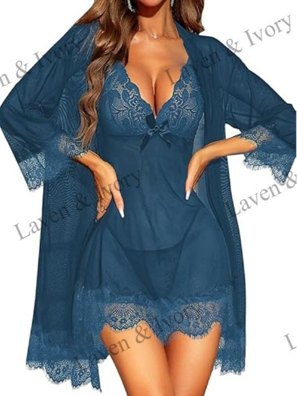 Laven & Ivory Lace Babydoll Nightwear for Women
