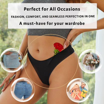 UK Underwear Women's Soft Cotton Thongs – 6 Pack, Breathable and Seamless Hipster Knickers, No VPL, Everyday Comfort