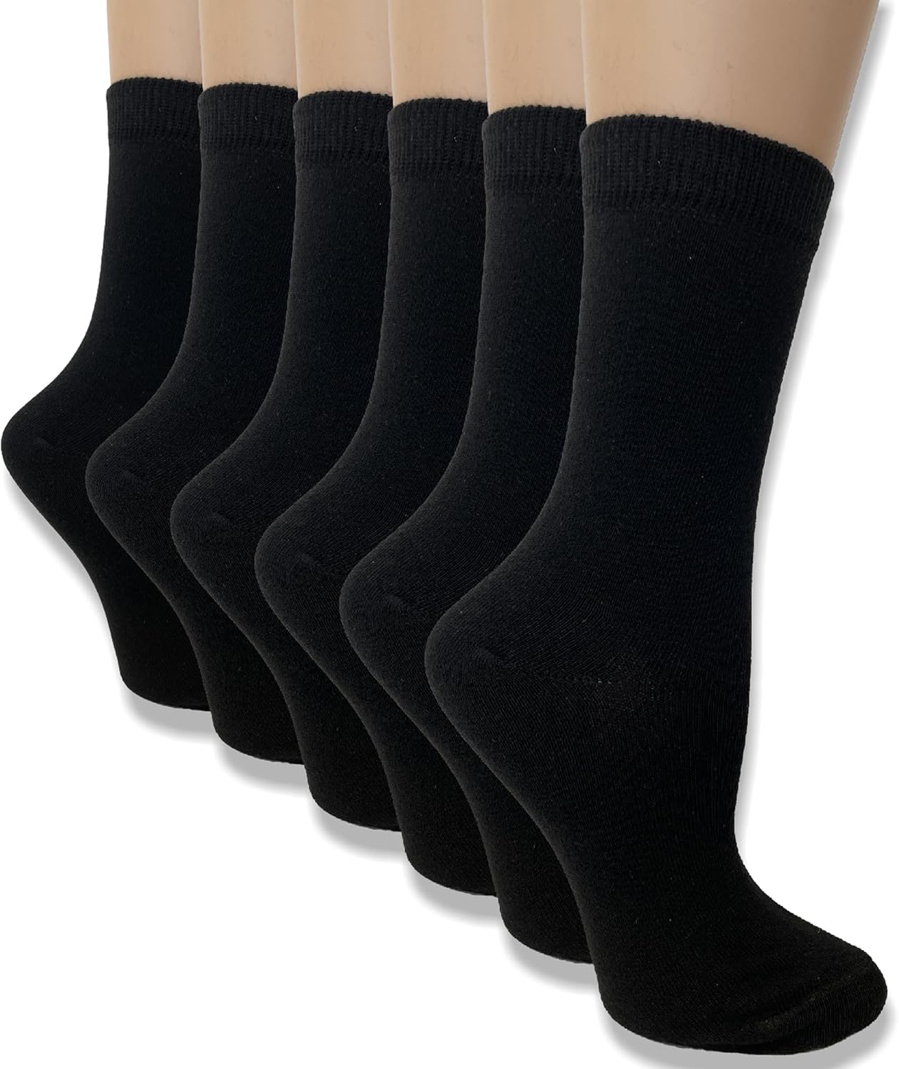 6 Pairs Ladies' Black Ankle Socks – Cotton-Rich, Breathable & Comfortable Everyday Work Socks (Size UK 4-8)