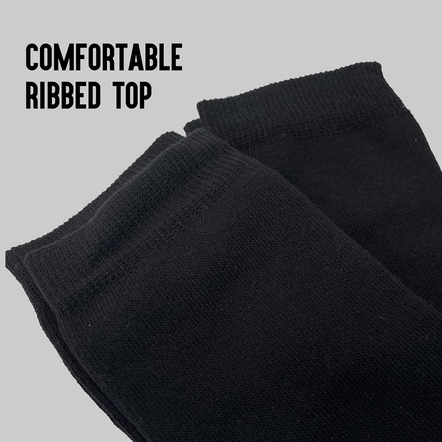 6 Pairs Ladies' Black Ankle Socks – Cotton-Rich, Breathable & Comfortable Everyday Work Socks (Size UK 4-8)