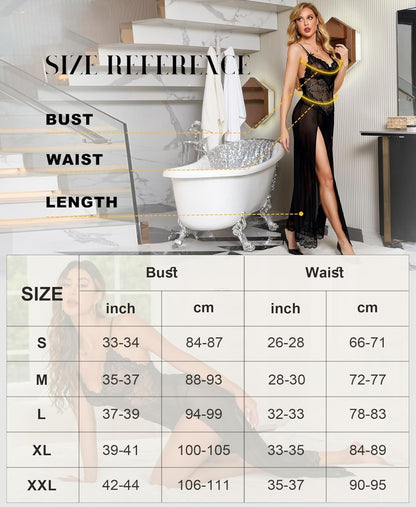 Laven & Ivory Lace Babydoll Nightwear for Women - Mesh Detail