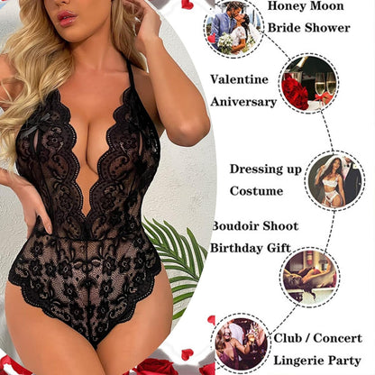 Laven & Ivory Lace Bodysuit for Women - One Piece Lingerie