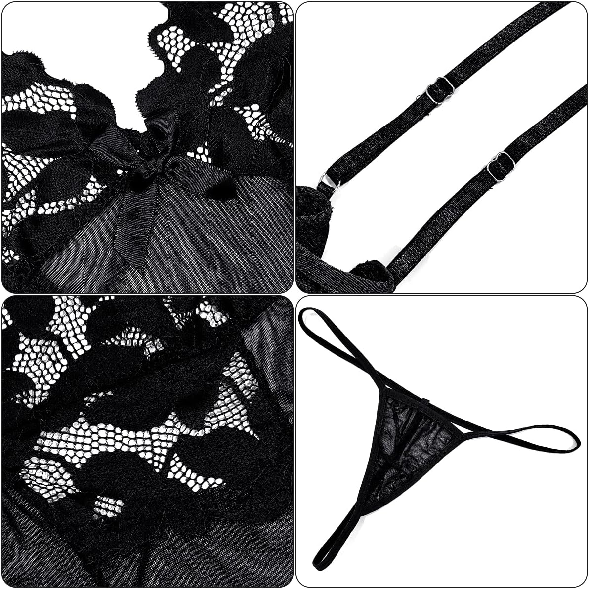 Laven & Ivory Lace Bodysuit for Women - One Piece Lingerie - Floral Lace
