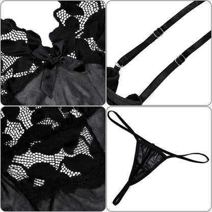 Laven & Ivory Lace Bodysuit for Women - One Piece Lingerie - Floral Lace