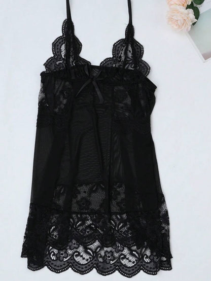 Laven & Ivory Lace Babydoll Nightwear for Women - Floral Lace