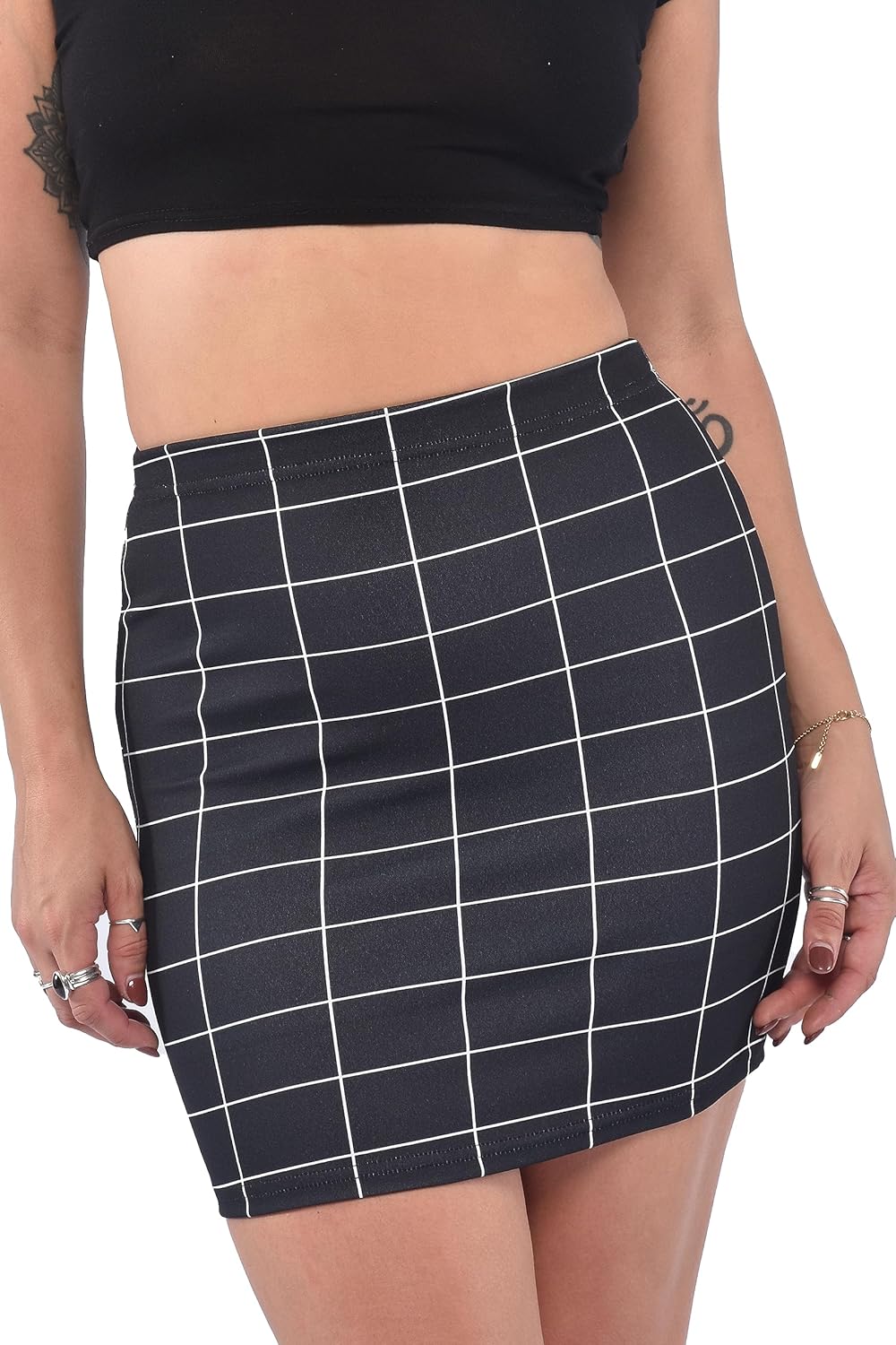 Women’s Bodycon Mini Skirt - Stretchy Short Pencil Skirt with Elasticated High Waistband (UK Sizes 8-22, Multiple Colours)