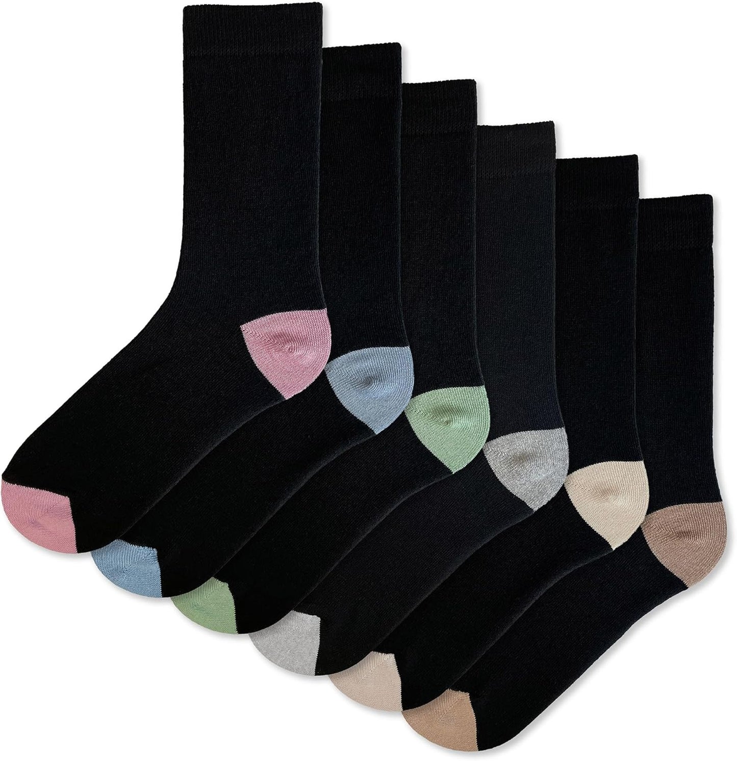 6 Pairs Ladies' Black Ankle Socks – Cotton-Rich, Breathable & Comfortable Everyday Work Socks (Size UK 4-8)