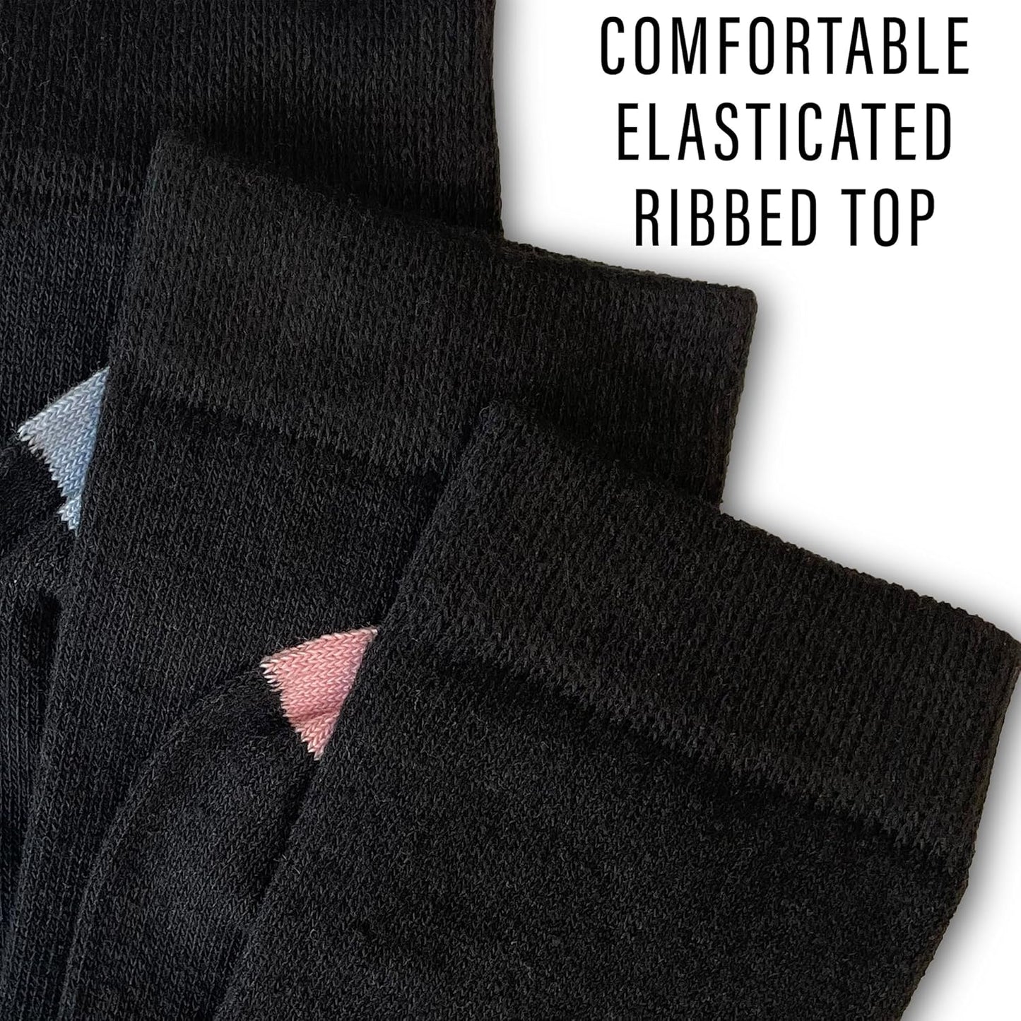 6 Pairs Ladies' Black Ankle Socks – Cotton-Rich, Breathable & Comfortable Everyday Work Socks (Size UK 4-8)