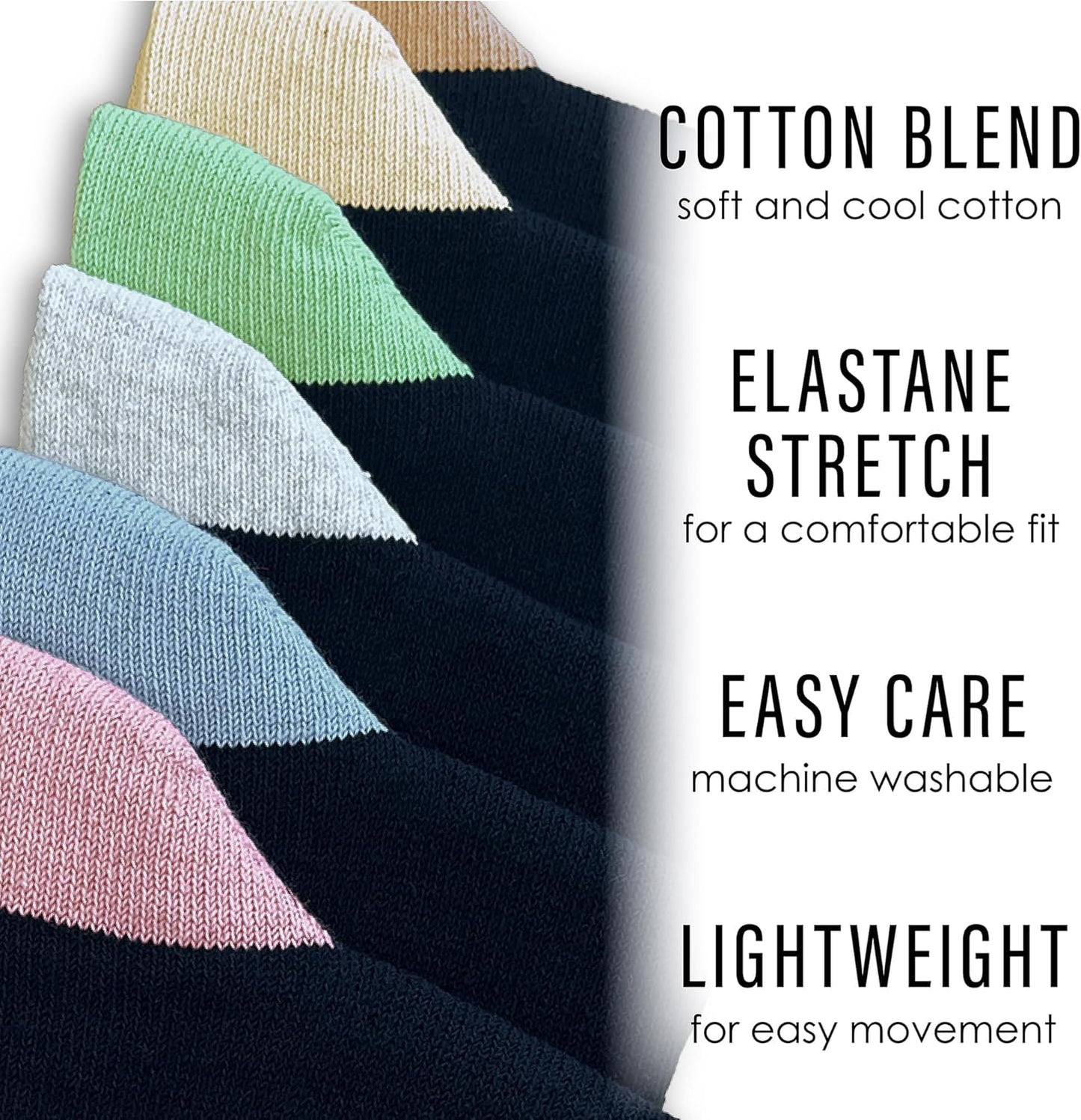 6 Pairs Ladies' Black Ankle Socks – Cotton-Rich, Breathable & Comfortable Everyday Work Socks (Size UK 4-8)