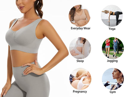Laven & Ivory Women's Seamless Sports Bra - Wirefree Support