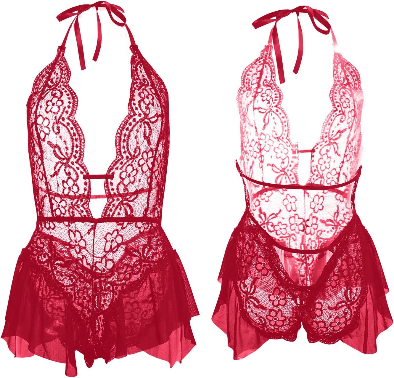 Laven & Ivory Lace Bodysuit for Women - One Piece Lingerie - Floral Lace