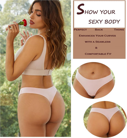 UK Underwear Women's Soft Cotton Thongs – 6 Pack, Breathable and Seamless Hipster Knickers, No VPL, Everyday Comfort