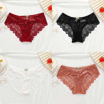 5-Pack Women’s Lace Low-Rise Knickers – Soft Seamless Bikini Briefs | Breathable Cotton Gusset, Everyday Comfort (S-XL)