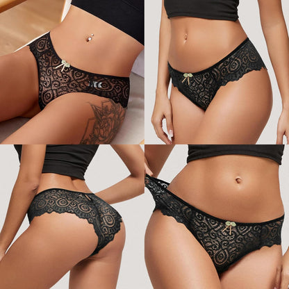 5-Pack Women’s Lace Low-Rise Knickers – Soft Seamless Bikini Briefs | Breathable Cotton Gusset, Everyday Comfort (S-XL)