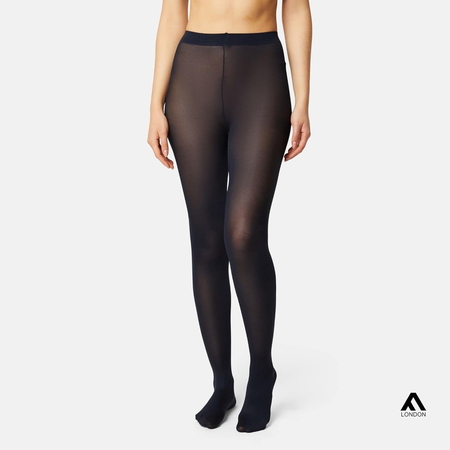 5-Pack Women’s High-Waisted Tummy Control Tights - 40 Denier Opaque Tights with Stretch Fit - Soft, Breathable & Anti-Odor - Black, Nude, Navy