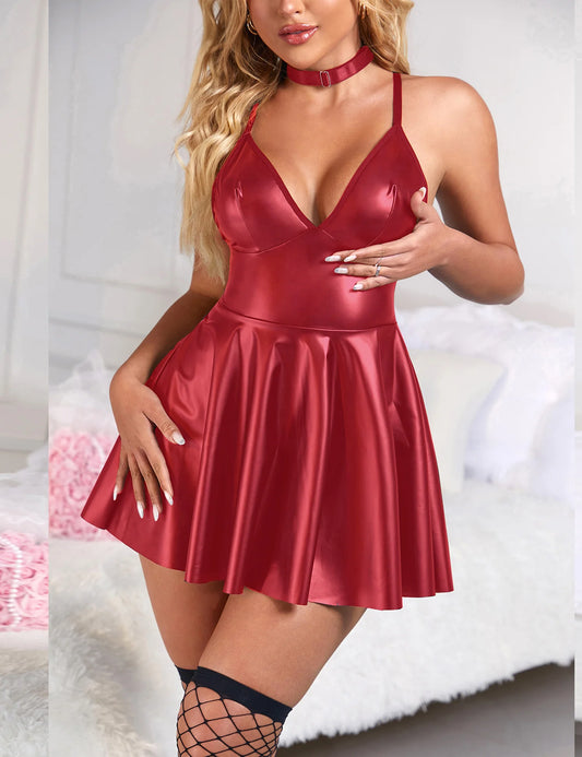 Floral Lace Babydoll Nightwear – Red | Laven & Ivory