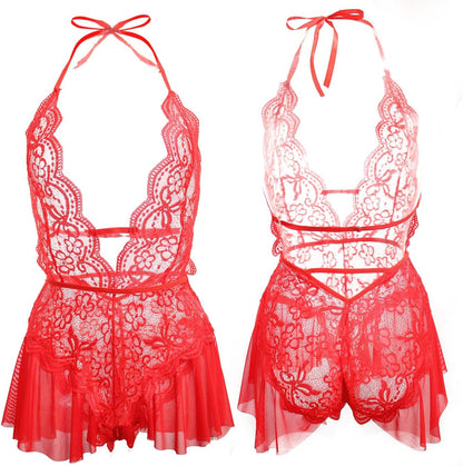 Laven & Ivory Lace Bodysuit for Women - One Piece Lingerie - Floral Lace