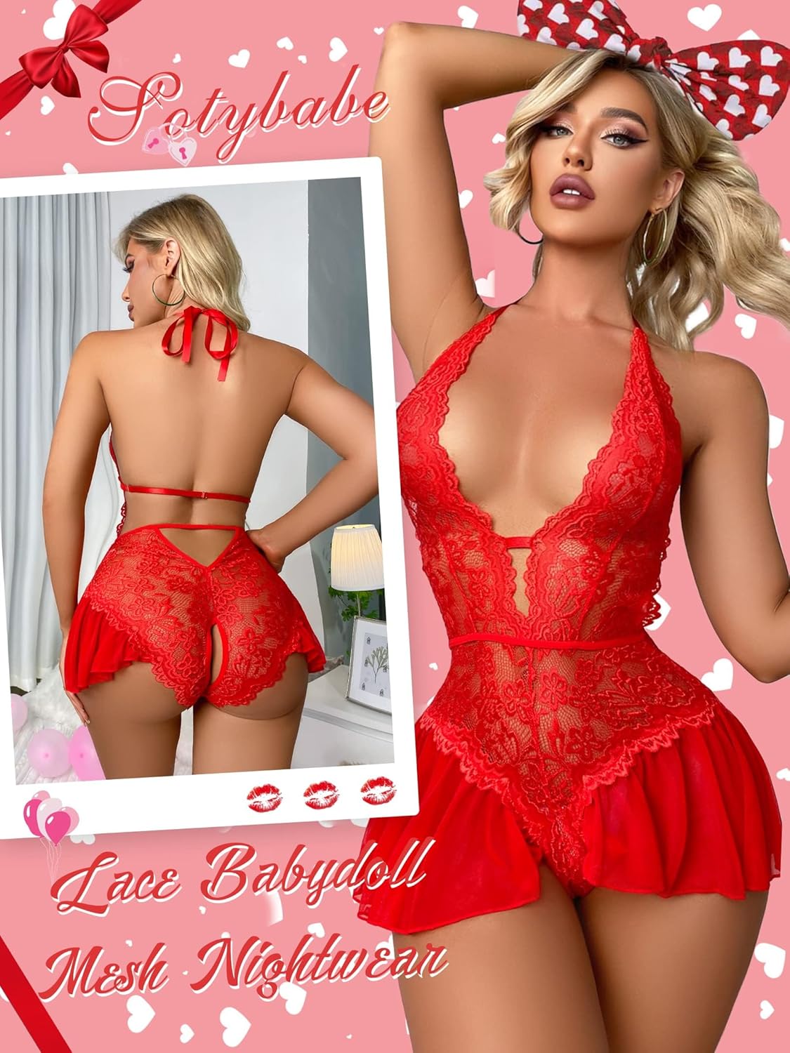 Laven & Ivory Lace Bodysuit for Women - One Piece Lingerie - Floral Lace