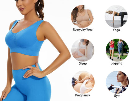 Laven & Ivory Women's Seamless Sports Bra - Wirefree Support