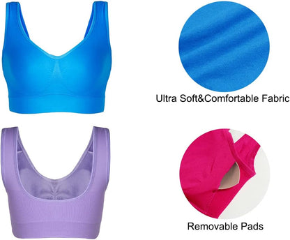 Laven & Ivory Women's Seamless Sports Bra - Wirefree Support