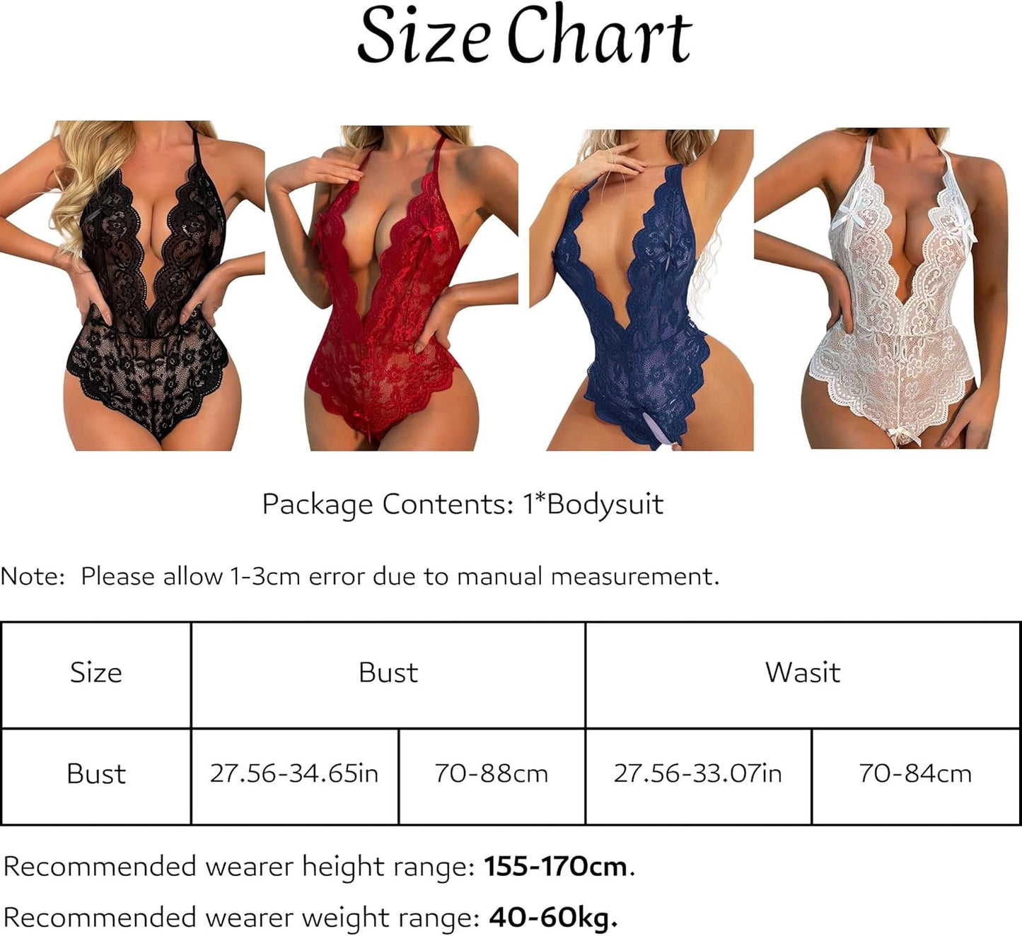 Laven & Ivory Lace Bodysuit for Women - One Piece Lingerie