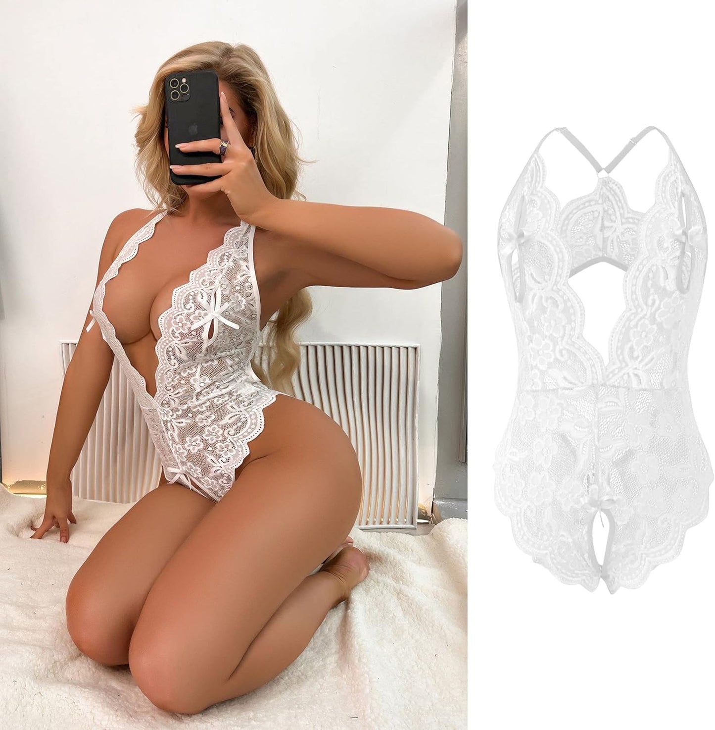 Laven & Ivory Lace Bodysuit for Women - One Piece Lingerie