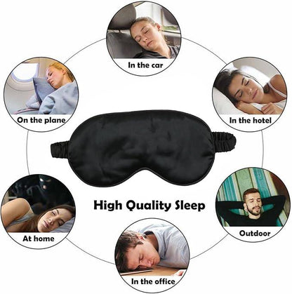 Laven & Ivory Satin Blackout Sleep Eye Mask – Black