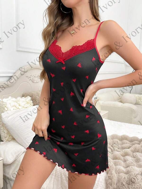 Laven & Ivory Lace Babydoll Nightwear for Women