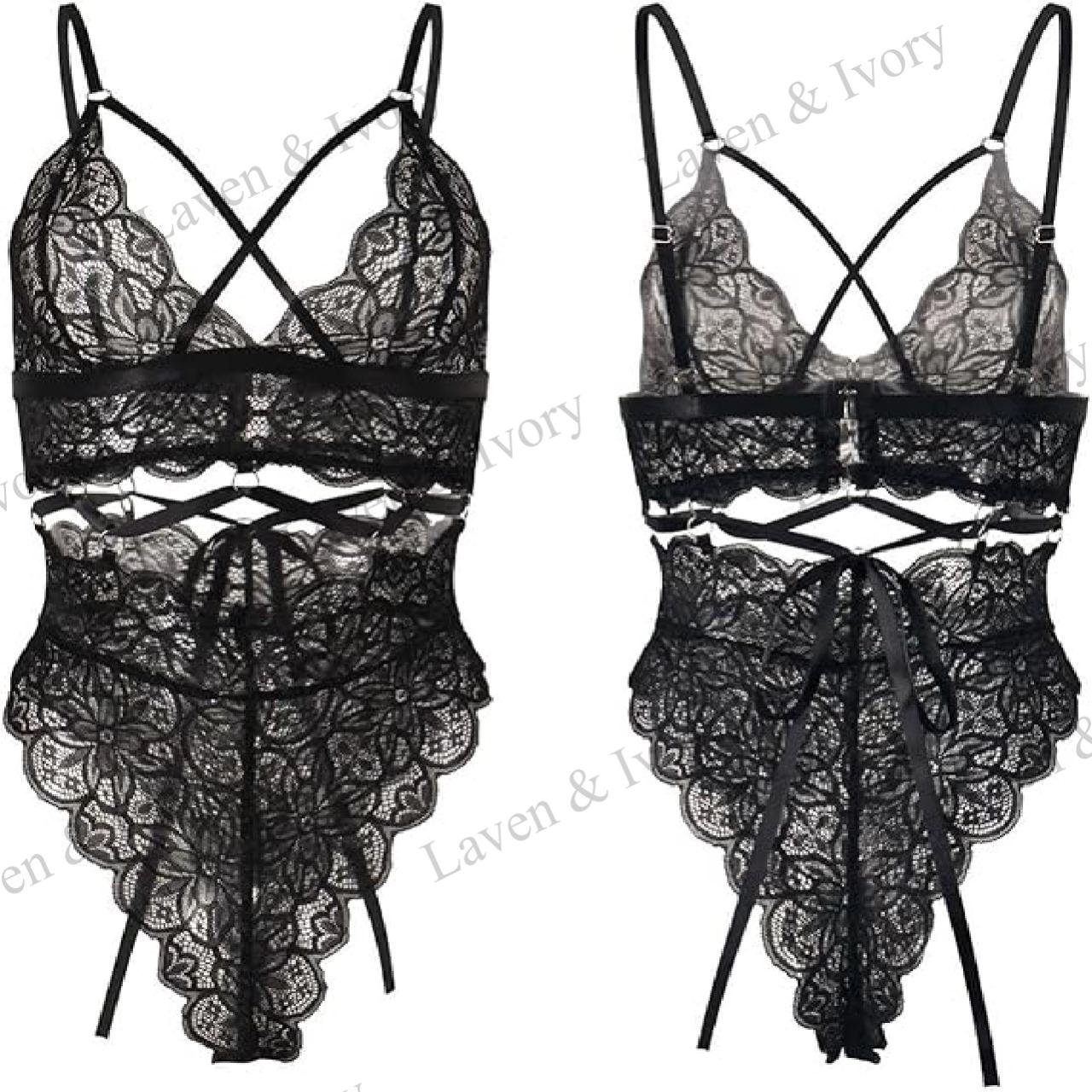 Laven & Ivory Lace Babydoll Nightwear for Women - Floral Lace